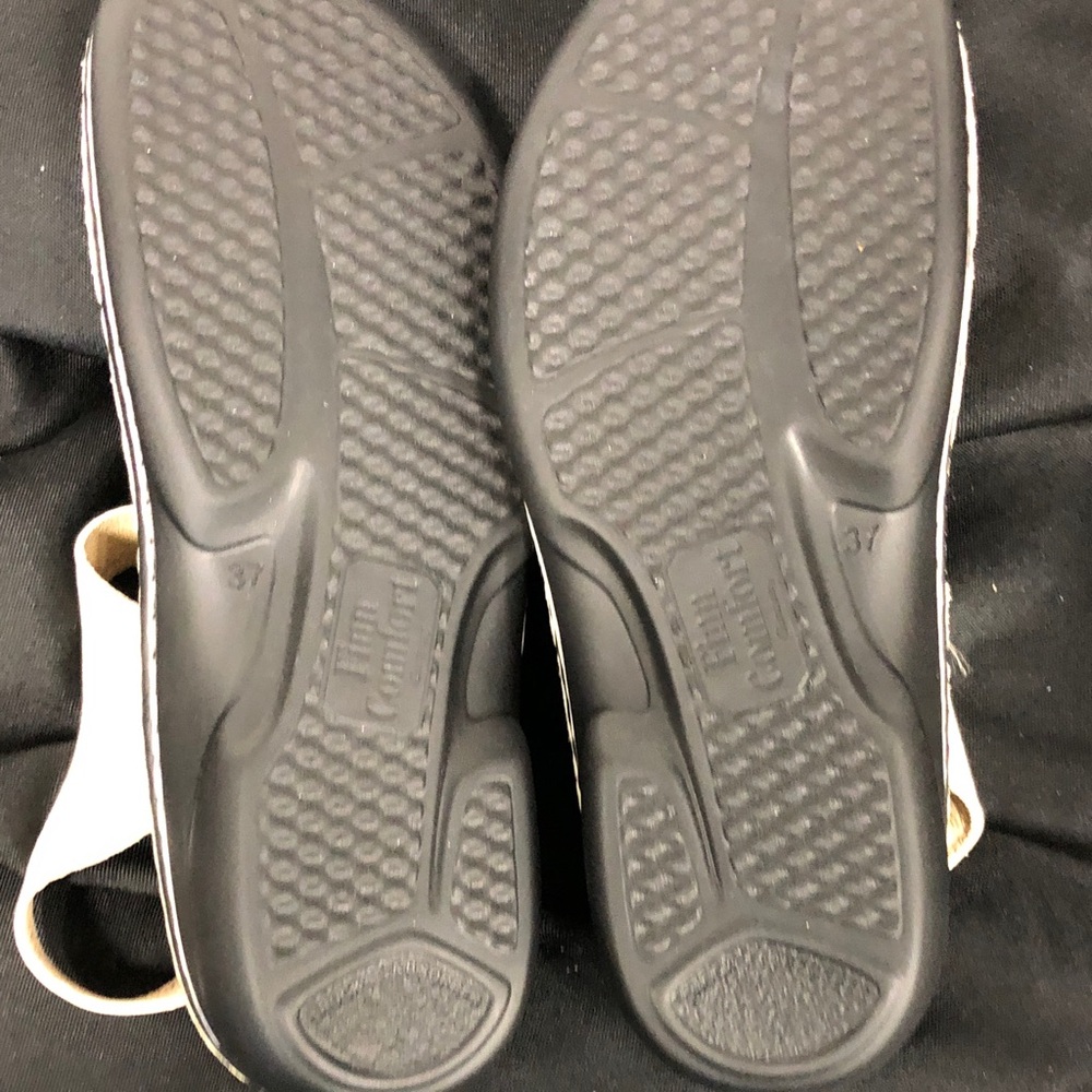 Finn Comfort Metallic Cream Slingback Sandals sz37 - Picture 6 of 8